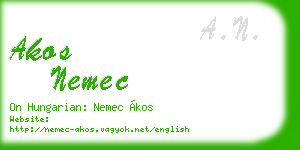 akos nemec business card