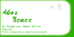 akos nemec business card